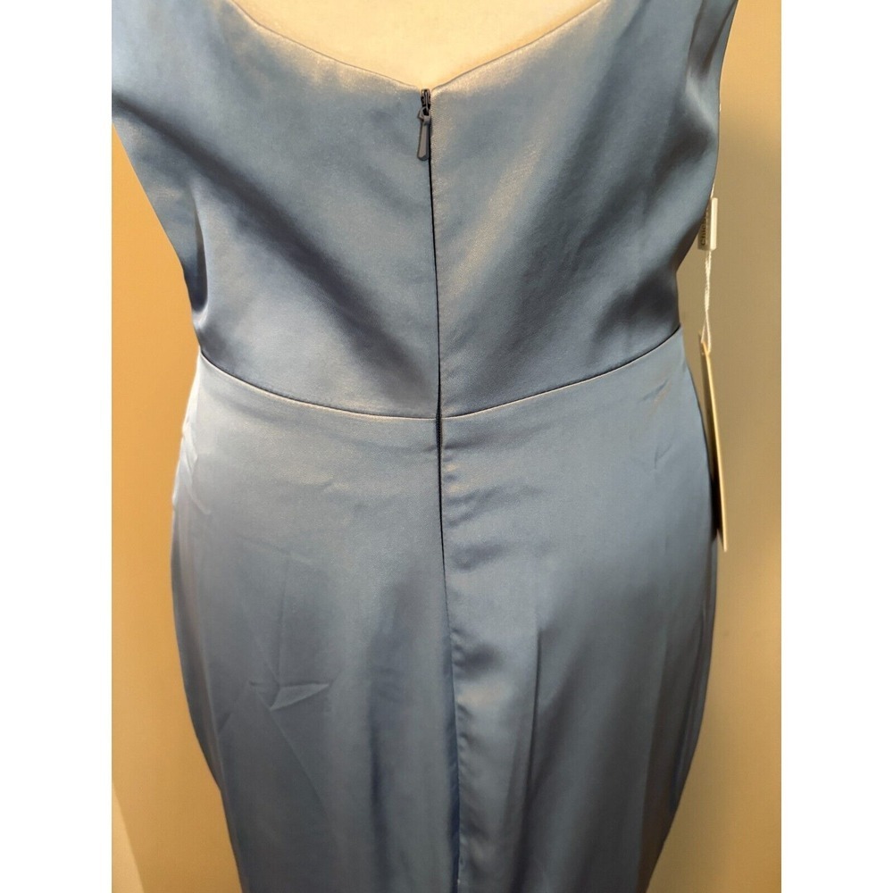 Chicsew Satin Square Neckline Maxi Lined Long Mermaid Bridesmaid Prom Dress Sz 8 - Picture 5 of 6